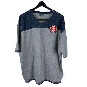 Vintage 90s Avirex Blue White Streetwear Patch Shirt Size 2XL